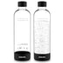 PHILIPS Carbonating Bottles, 1L Twin Pack Reusable PET Sparkling Water Bottles Compatible Sparkling Water Maker, 2 Pack, Black Twin Pack Bottles Black