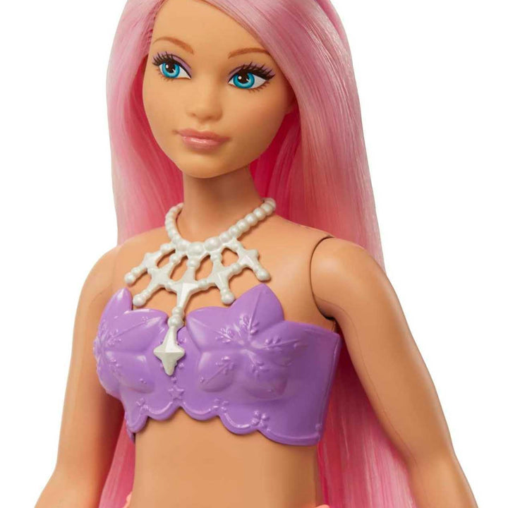 Barbie Dreamtopia Mermaid Doll with Curvy Body, Pink Hair, Pink Ombre Tail & Headband Accessory