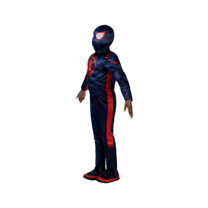 Marvel Integrated Spider-Man Official Youth Deluxe Zentai Costume - Stretch Spandex with Hidden Zippers and Wrist Slits Large