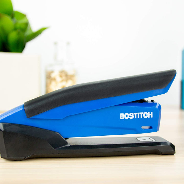 Bostitch Office InPower Spring-Powered Desktop Stapler, 20 Sheet Capcity, Built in Remover, Blue (1122)