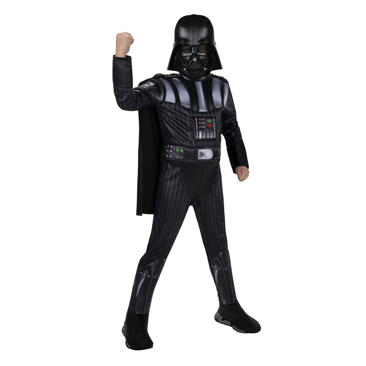 Star Wars Darth Vader Official Youth Costume - Premium Quality Padded Jumpsuit with Plastic Mask and Detachable Cape Medium