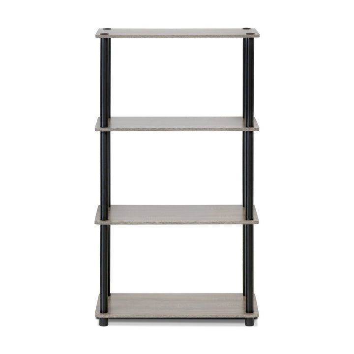 Furinno Turn-N-Tube 5-Tier Multipurpose Shelf / Display Rack / Storage Shelf / Bookshelf, Classic Tubes, Sonoma Oak/White 5-Tier Classic Tube