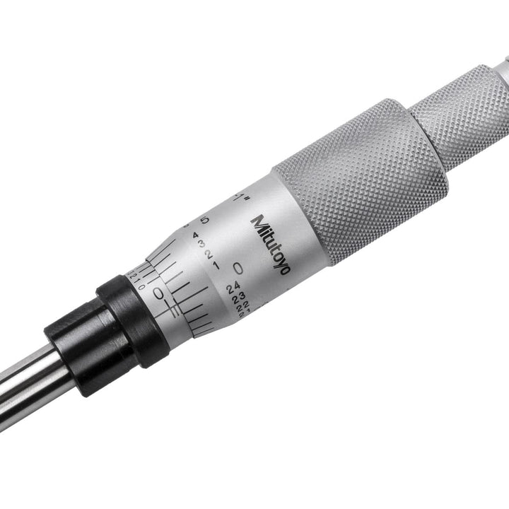 Mitutoyo 153-208 Micrometer Head, Non-Rotating Spindle, 0-1" Range, 0.0001" Graduation, +/-0.00015" Accuracy, Plain Thimble, Flat Face, Vernier (.0001") 0-1" 0.0001" +/-0.00015"