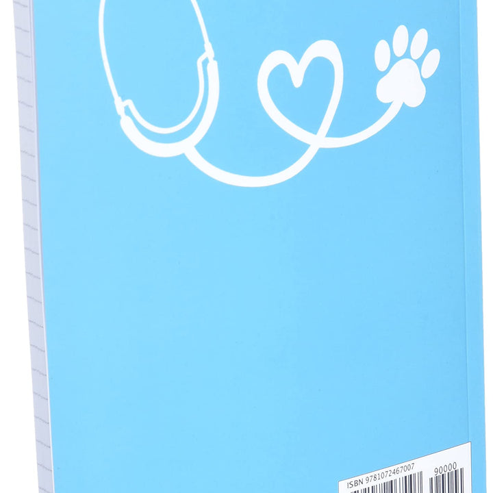 Notebook: Veterinarian, Vet Tech, Veterinary Office Staff College Ruled Lined Notes Journal - Dog and Cat with Paw Print Stethoscope