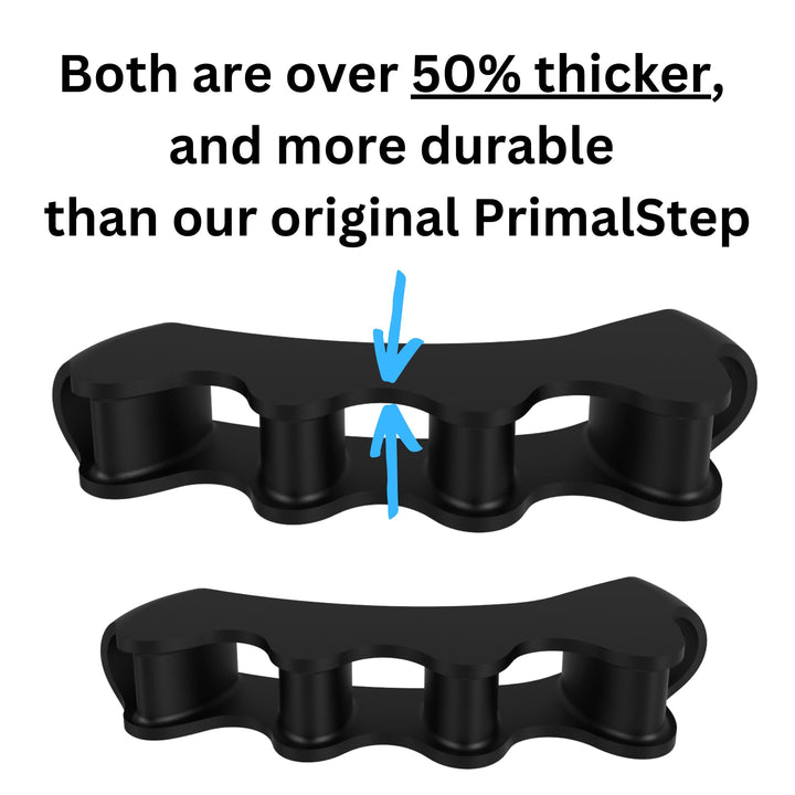 VYCE PrimalStep Toe Separators - Over 50% Thicker and More Durable than ALL Others - Doctor Recommended - Designed in the USA - 4 pack (1 Pair Size Large, 1 Pair of Size S/M)