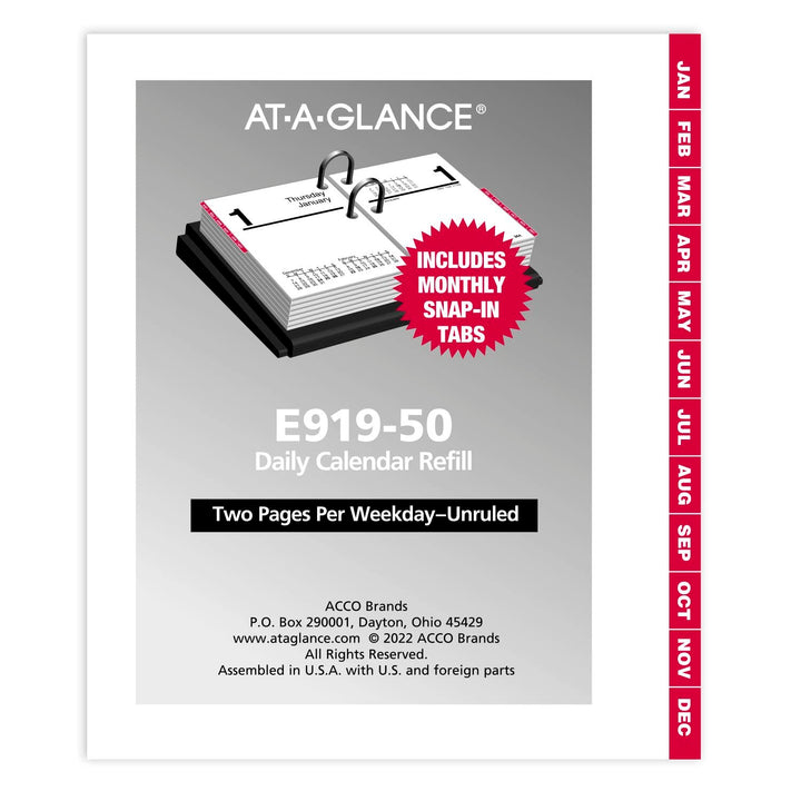 AT-A-GLANCE 2024 Daily Desk Calendar Refill, 3" x 3-3/4", Mini, Loose-Leaf (E9195024) 2024 Old Edition Refill A