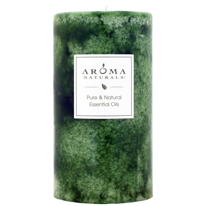 Aroma Naturals Holiday Juniper, Spruce and Basil Essential Oil Pillar Candle, Fresh Forest, 3 inch x 3.5 inch Juniper, Spruce & Basil 3" x 3.5" Pillar