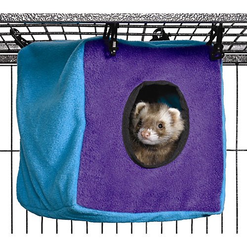 MidWest Homes for Pets Ferret Nation Cozy Cube for Ferret Nation & Critter Nation Small Animal Cages | Measures 8.5L x 8.5W x 9H - Inches 8.5"L x 8.5"W x 9.0"H Purple/Teal