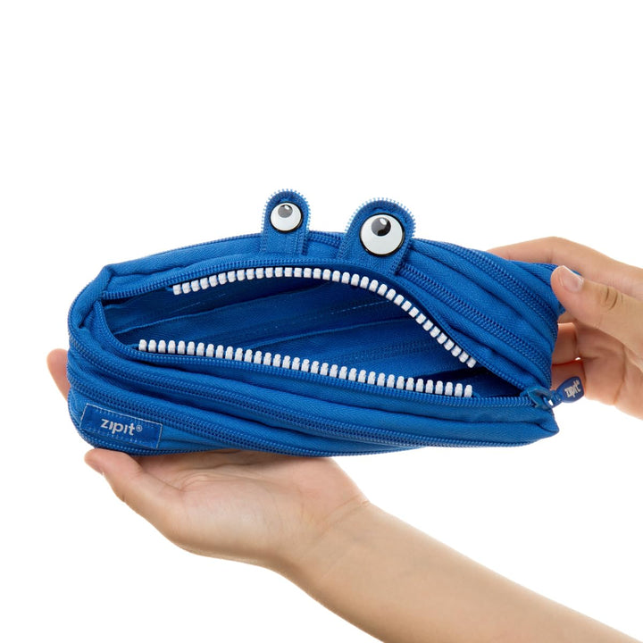 ZIPIT Monster Pencil Case for Boys | Pencil Pouch for School, College and Office | Pencil Bag for Kids (Blue) Royal Blue