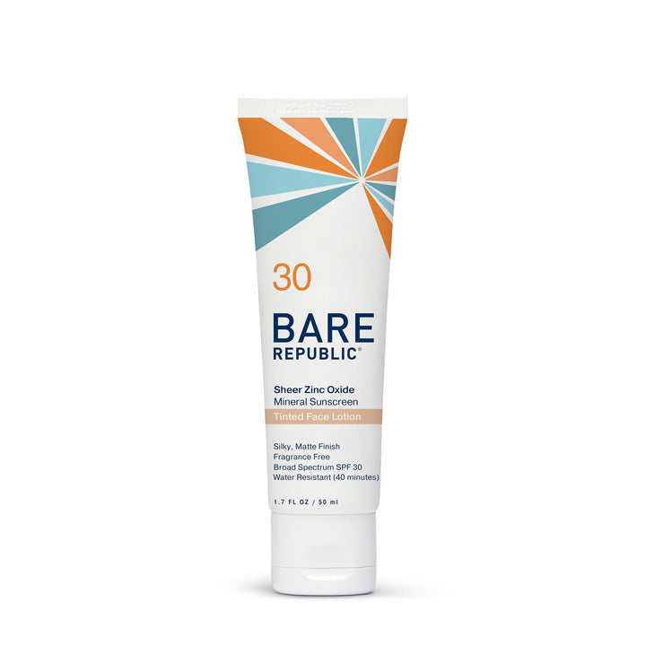 Bare Republic Tinted Mineral Sunscreen SPF 30 Sunblock Face Lotion, Sheer and Non-Greasy Finish, 1.7 Fl Oz 1.7 Fl Oz (Pack of 1)