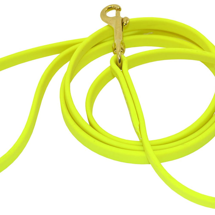 J&J Dog Supplies Biothane Dog Leash, 1/2" Wide by 6' Long, Lime Green