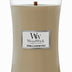 WoodWick Large Hourglass Candle, Tonka/Almond Milk - Premium Soy Blend Wax, Pluswick Innovation Wood Wick, Made in USA