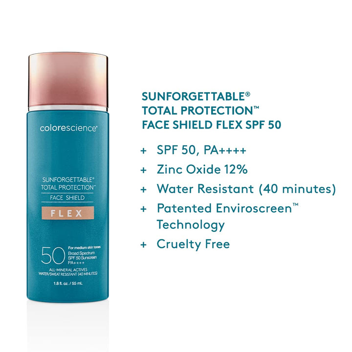 Colorescience Total Protection Face Shield Flex SPF 50, 1.8 fl. oz. Medium