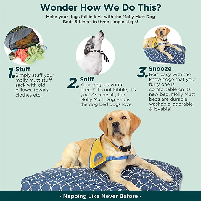 Molly Mutt Small Dog Bed Cover - Romeo & Juliet Print - Measures 22X27X5 - 100% Cotton - Durable - Breathable - Sustainable - Machine Washable Dog Bed Cover (Dd35Aa)