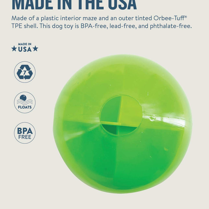 Outward Hound Orbee-Tuff Mazee Interactive Treat Dispensing Puzzle Dog Toy, Green