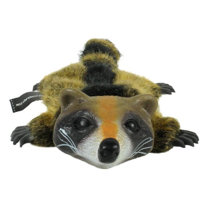 Hyper Pet Real Skinz Plush Dog Toy with Squeaker, Raccoon Brown Large