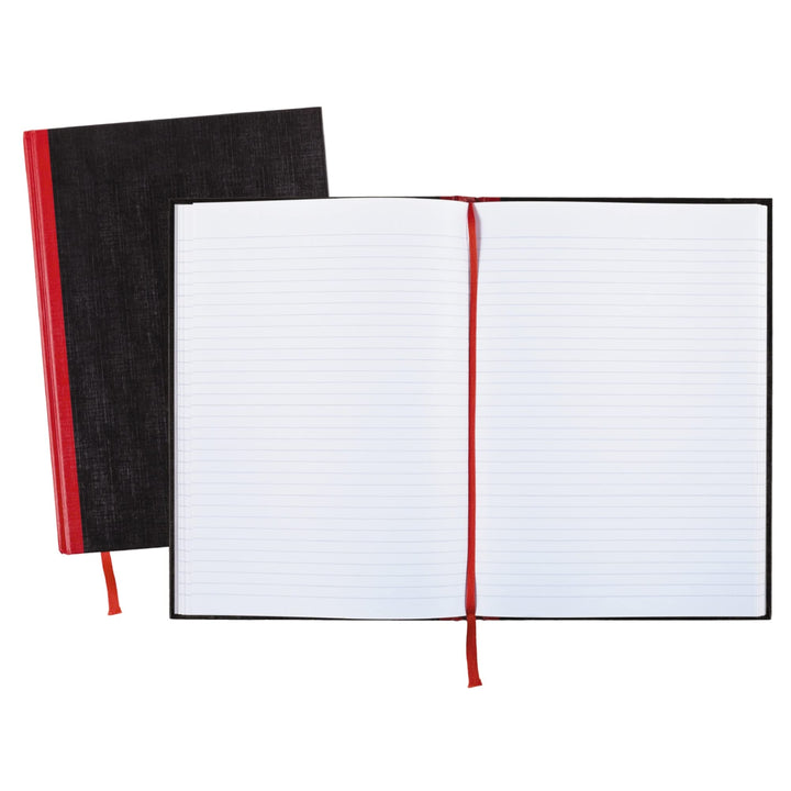 Black n' Red Notebook, Business Journal, 11-3/4" x 8-1/4", 96 Sheets, Ruled, Optik Paper, Hardcover, Casebound, Black (D66174) 1 Count Large