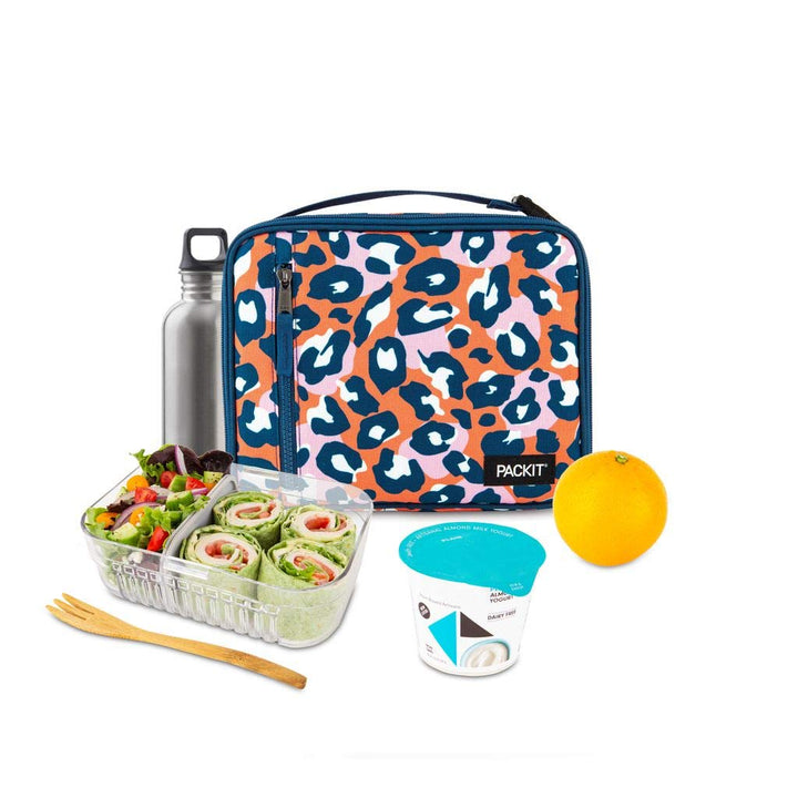 PackIt Freezable Classic Lunch Box, Wild Leopard Orange