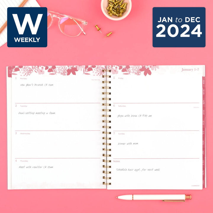 Cambridge 2024 Weekly & Monthly Planner, 8-1/2" x 11", Large, Thicket (1681-905-24)