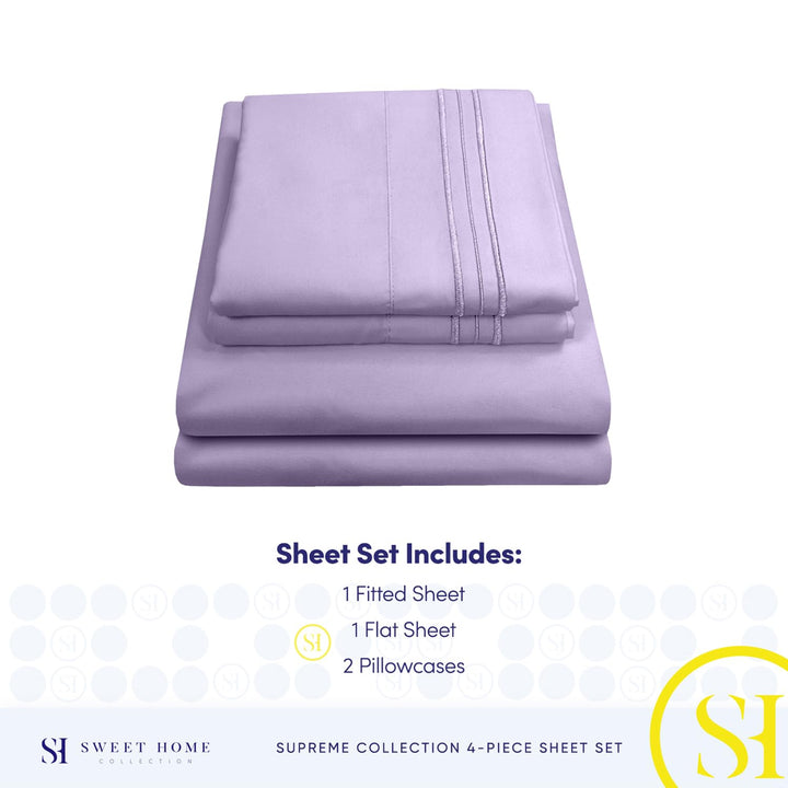 Full Size Sheet Sets - Breathable Luxury Sheets with Full Elastic & Secure Corner Straps Built In - 1800 Supreme Collection Extra Soft Deep Pocket Bedding Set, Sheet Set, Full, Taupe