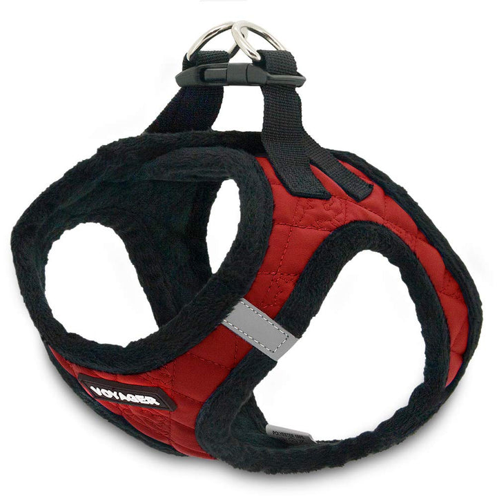 Voyager Step-In Plush Dog Harness – Soft Plush, Step In Vest Harness for Small and Medium Dogs by Best Pet Supplies - Harness (Red Faux Leather), XL (Chest: 20.5 - 23") Harness (Red Faux Leather) XL (Chest: 20.5 - 23")