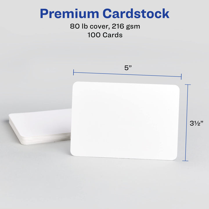 Avery Postcards with Rounded Corners and Sure Feed Technology, 3.5" x 5", Matte White, 100 Total, Laser/Inkjet Printable Cards (5625) Matte White, Rounded Corners