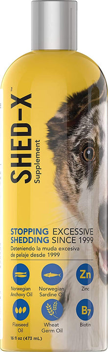 Shed-X Liquid Dog Supplement, 16oz  100% Natural  Helps Control Excessive Dog Shedding with Fish Oil for Dogs Supplement of Essential Fatty Acids, Vitamins, and Minerals