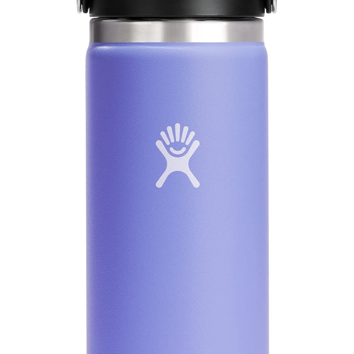 Hydro Flask Stainless Steel Wide Mouth Bottle with Flex Sip Lid and Double-Wall Vacuum Insulation for Coffee, Tea and Drinks 20 Oz Lupine