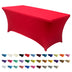 ABCCANOPY Spandex Tablecloths for 6 ft Home Rectangular Table Fitted Stretch Table Cover Polyester Tablecover Table Toppers Red 1PC