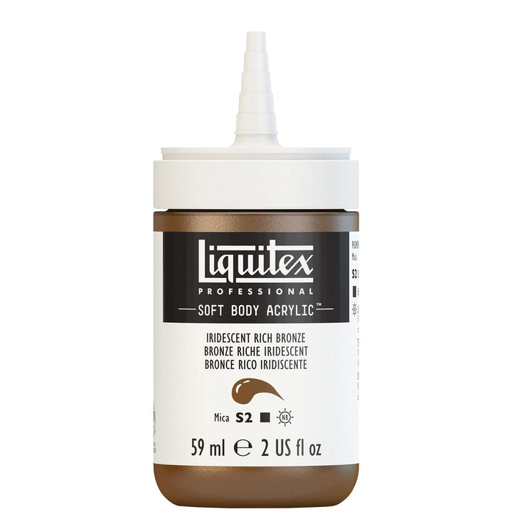 Liquitex Professional Soft Body Acrylic Paint, 59ml (2-oz) Bottle, Iridescent Rich Bronze 2-oz Bottle