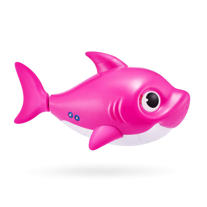 Robo Alive Junior Baby Shark New Silicon Fins Version Singing and Swimming Mommy Shark (Pink) by ZURU Pink