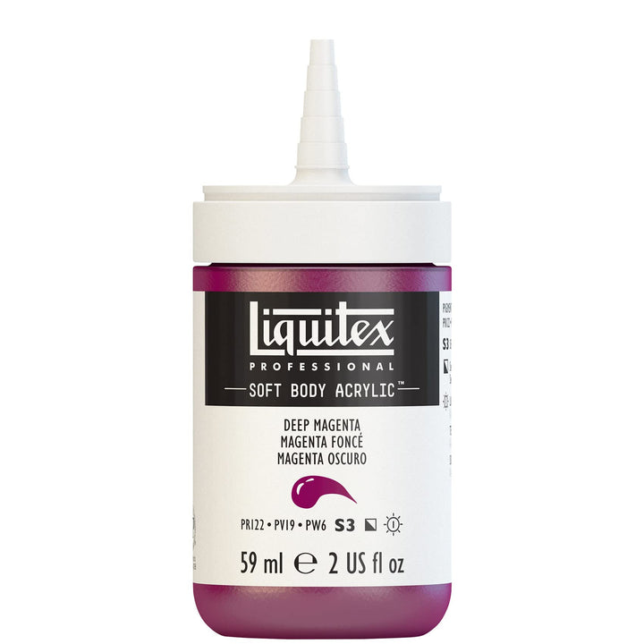 Liquitex Professional Soft Body Acrylic Paint, 59ml (2-oz) Bottle, Deep Magenta 2-oz Bottle