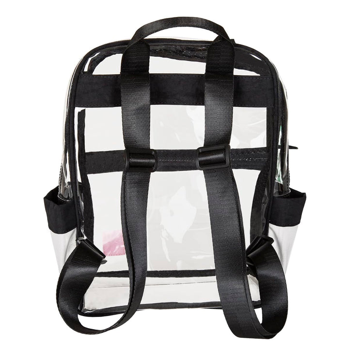 Clear Stadium Concert Festival See-Through Water Resistant Backpack - Luna - Black