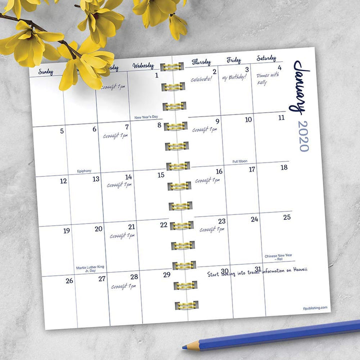 2020 Cool Blooms Small Weekly Monthly Spiral Planner