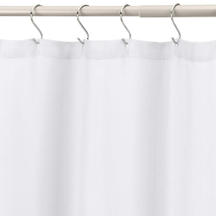 Basics Linen Style Bathroom Shower Curtain, 72" x 72", Bright White, 11.42" L x 9.45" W