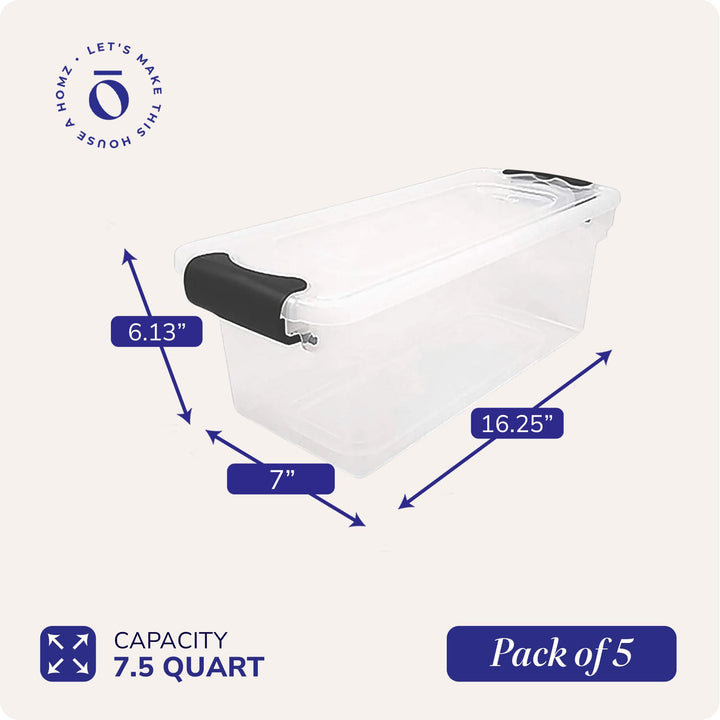 HOMZ 2 Pack Large Clear Plastic Storage Bins with Latching Lids, 112 Quart, Gray 112 QT (2 Pack)