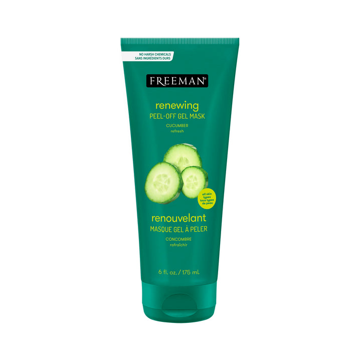 Freeman Renewing Cucumber Peel-Off Gel Facial Mask, Face Mask Refreshes Skin, Aloe Soothes & Moisturizes, Get Rejuvenated Skin, For Normal & Combination Skin, 6 fl. oz./175 mL Tube, 1 Count