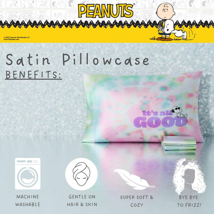 Squishmallows Bedding Silky Satin Standard Beauty Silky Satin King Size Pillowcase Cover 20x36 for Hair and Skin, (Officially Licensed Product) Squishmallows - Sleepy Mallow King (U.S. Standard)