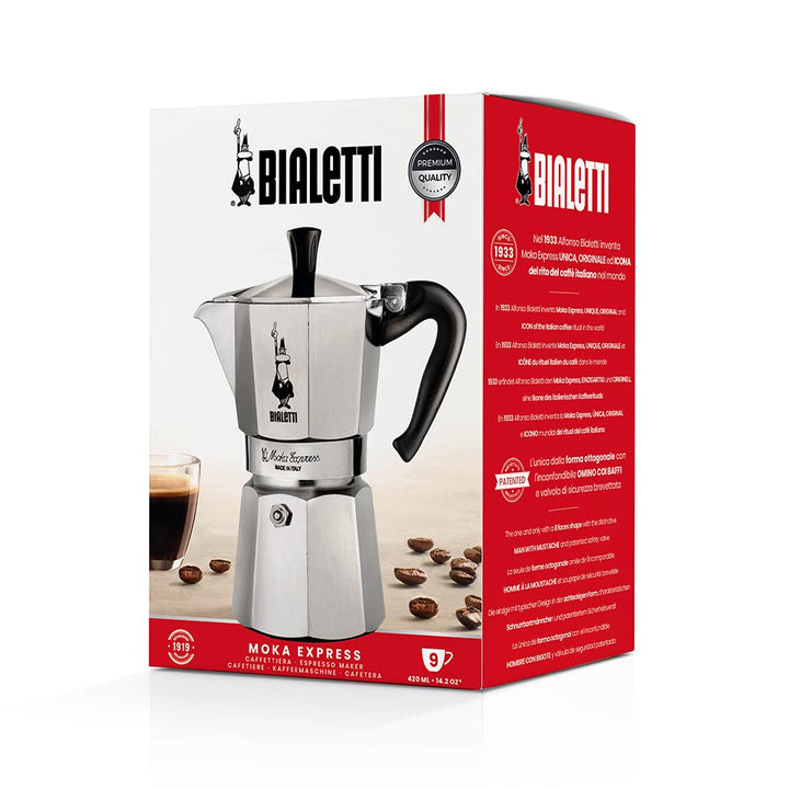 Bialetti - Moka Express: Iconic Stovetop Espresso Maker, Makes Real Italian Coffee, Moka Pot 3 Cups (4.3 Oz - 130 Ml), Aluminium, Silver 3-Cup