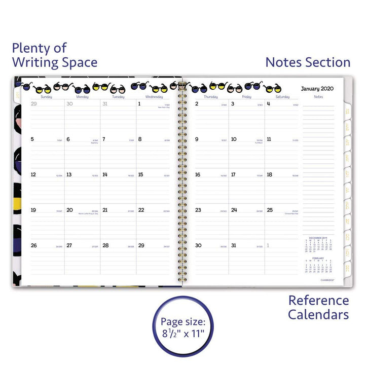 2020 Planner, Cambridge Weekly & Monthly Planner, 8-1/2" x 11", Large, Customizable, Shades (1292-901)