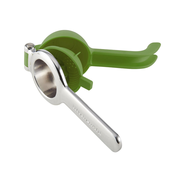 KitchenAid Citrus Juice Press Squeezer for Lemons and Limes with Seed Catcher and Pour Spout, Green, 8 inches