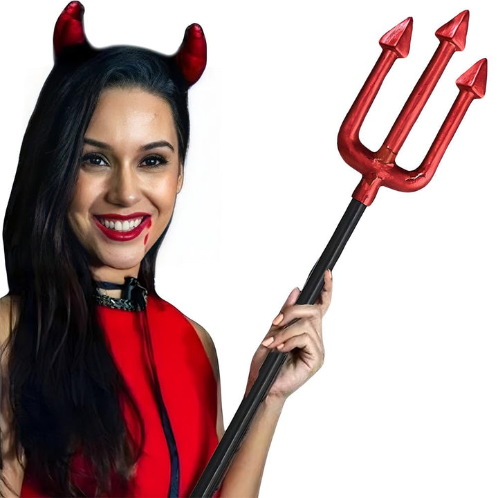 Metallic Red Pitchfork Costume - 22.5" (1 Count) - Realistic & Durable Design for Halloween & Cosplay Outfits