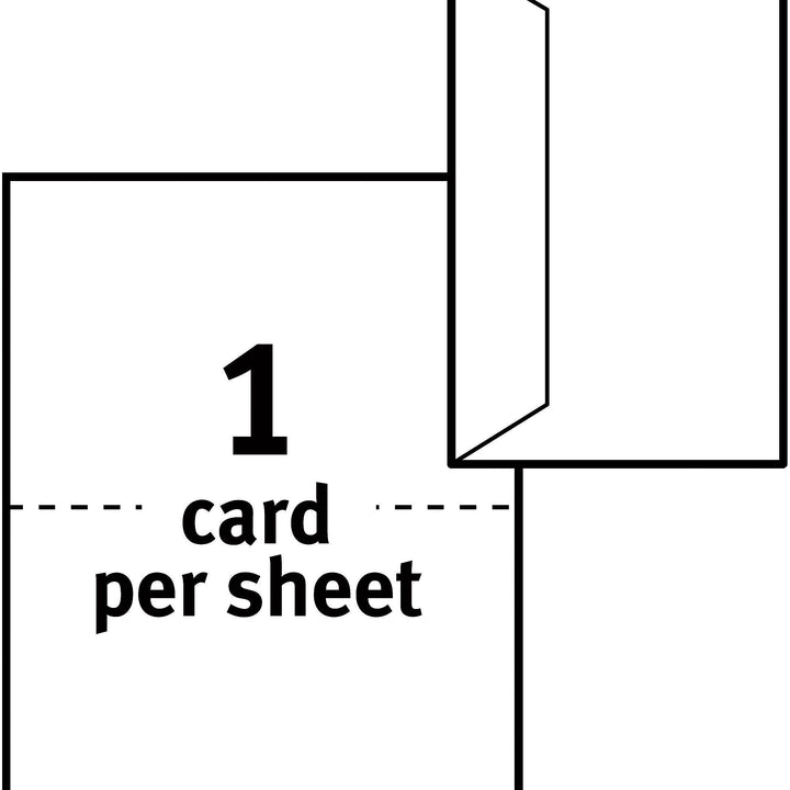 Avery Printable Greeting Cards with Envelopes, Half-Fold, 5.5" x 8.5", Matte White, 30 Blank Greeting Cards for Inkjet Printers (08316) 30 cards Card Stock