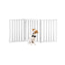 Pet Gate - 3-Panel Indoor Foldable Dog Fence for Stairs, Hallways, or Doorways - 55x24-Inch Retractable Freestanding Dog Gates by PETMAKER (White) 3 Panel Modern White