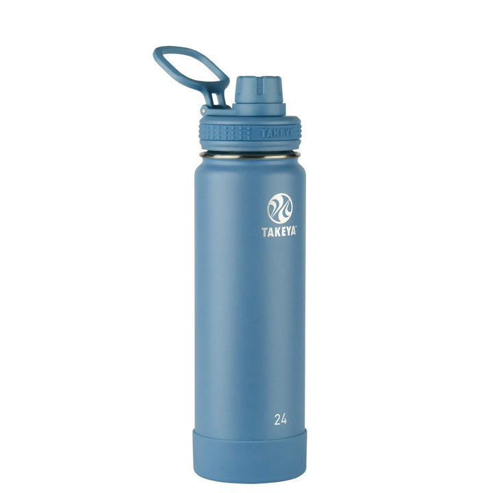 Takeya Actives Insulated Stainless Steel Water Bottle with Spout Lid, 24 Ounce, Arctic & Actives Insulated Stainless Steel Water Bottle with Spout Lid, 24 Ounce, Bluestone