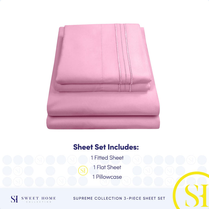 Full Size Sheet Sets - Breathable Luxury Sheets with Full Elastic & Secure Corner Straps Built In - 1800 Supreme Collection Extra Soft Deep Pocket Bedding Set, Sheet Set, Full, Taupe