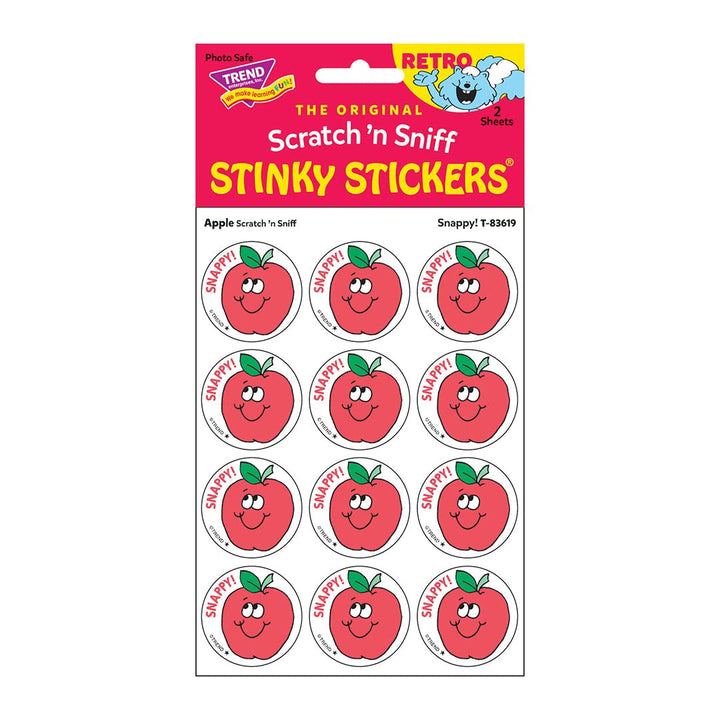 Snappy!/Apple Scent Retro Stinky Stickers by Trend; 24 Seals/Pack - Authentic 1980s Designs!