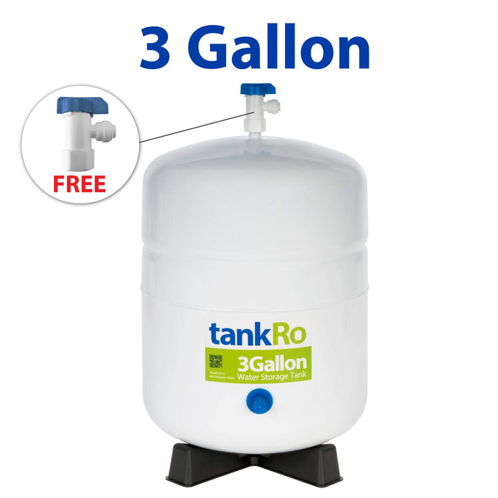 – RO Water Filtration System Expansion Tank – 3 Gallon Water Tank -– Compact Reverse Osmosis Water Storage Pressure Tank with Free 1/4" Tank Ball Valve