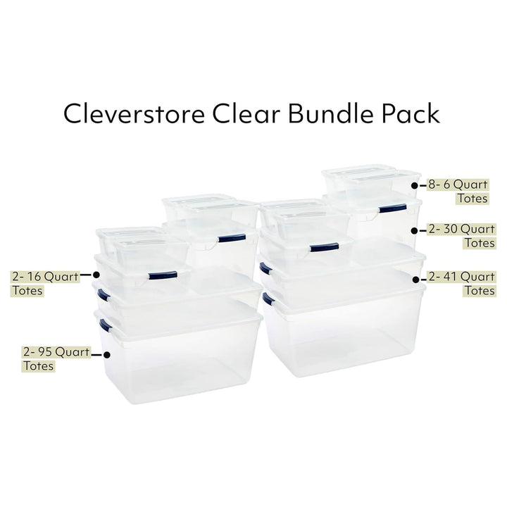 Rubbermaid Cleverstore Under the Bed 70 Qt Wheeled 2-Pack, Clear Storage Bins with Latching Lids, Stackable, BPA-Free, Made in USA Under the Bed - 2 Pack