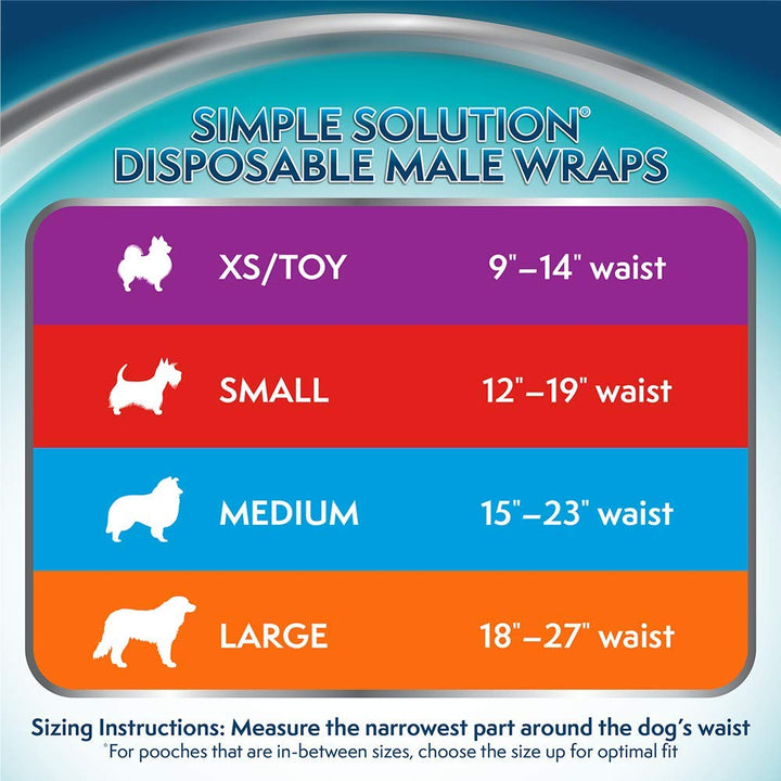 Disposable Dog Diapers for Male Dogs | Male Wraps with Super Absorbent Leak-Proof Fit | Excitable Urination, Incontinence, or Male Marking | Medium | 12 Count